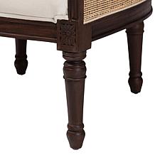 Ornella Traditional French Accent Chair with Rattan Accents