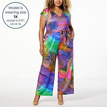 othrwis by Alana Kay Knit Cap-Sleeve Jumpsuit with Tie Belt