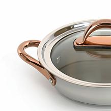 Ouro Gold 18/10 SS 9.5" Deep Skillet with Glass Lid 3.1qt.