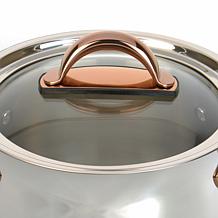 Ouro Gold 18/10 Stainless Steel 8" Stockpot with Glass Lid, 5qt.