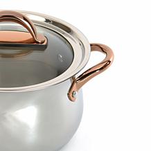 Ouro Gold 18/10 Stainless Steel 9.5" Stockpot with Glass Lid 8.1qt.