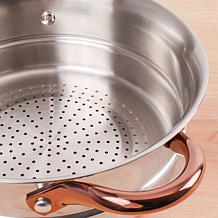 Ouro Gold 3pc 18/10 SS Steamer Set, SS Lids, Rose Gold Handles