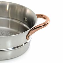 Ouro Gold 3pc 18/10 SS Steamer Set, SS Lids, Rose Gold Handles