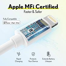 Overtime Apple MFi-Certified 4', 6' & 10' Lightning to USB Cables