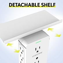 Overtime Outlet Extender Shelf with 8 AC and 3 USB Outlets