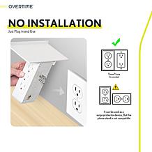 Overtime Outlet Extender Shelf with 8 AC and 3 USB Outlets