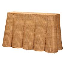 Palm Console Table with Woven Rattan and Metal Frame