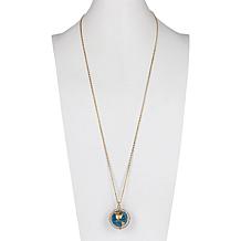 Patricia Nash 36" Pavé-Accented Enamel Globe Drop Necklace
