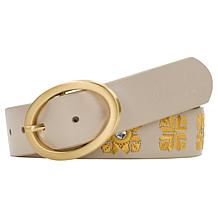 Patricia Nash Aviano Greek Embroidered Leather Belt