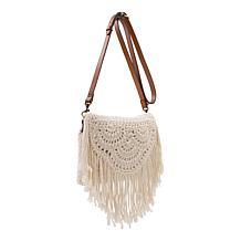 Patricia Nash Cannara Leather Trim Crochet Crossbody