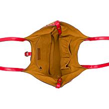 Patricia Nash Christina Woven Straw and Leather Satchel