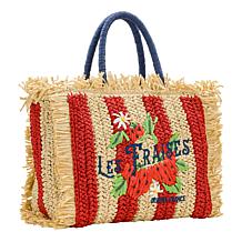 Patricia Nash Les Fraises Woven Tote with Adjustable Strap