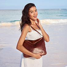 Patricia Nash Lilia Leather Hobo Crossbody with Braided Handle