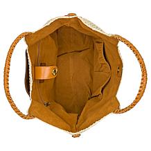 Patricia Nash Marguerite Woven Tote with Pom Pom Tassel