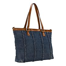 Patricia Nash Nadine Stonewashed Denim Satchel Handbag