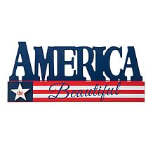 Patriotic Americana Wooden AMERICA Table Decor
