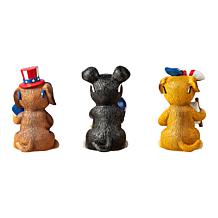 Patriotic/Americana 3-pack 4.5"H Resin Dog Table Décor