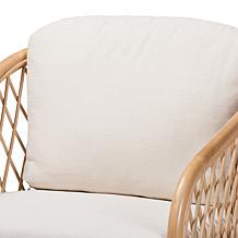 Patsy Boho-Style Rattan Armchair with Plush Cushions