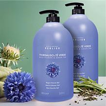 Perlier Wild Flower and Green Tea 1L Bath and Shower Gel 2-pack