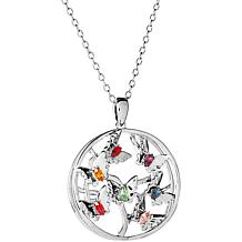 Personalized 3D Butterflies Simulated Birthstone Necklace