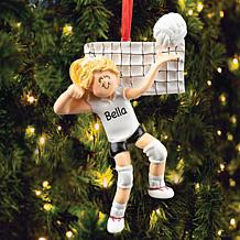 Personalized Blonde Female Volleyball Player Ornament