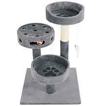 Pet Adobe 27.5" Cat Tree– 2 Perches and Interactive Cheese Wheel Toy