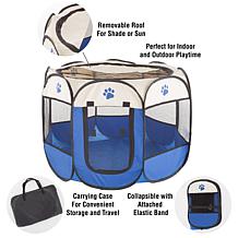 Pet Adobe Portable Pop-Up Pet Playpen - Blue (31.5")