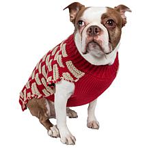 Pet Life Fashion Weaved Designer Ribbed Turtle Neck Dog Sweater