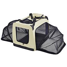 Pet Life Large Soft Folding Collapsible Expandable Pet Dog Crate