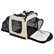 Pet Life Large Soft Folding Collapsible Expandable Pet Dog Crate