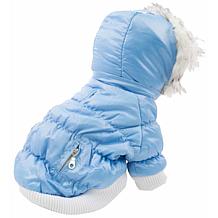 Pet Life Metallic Fashion Dog Parka Coat with Removable Hood