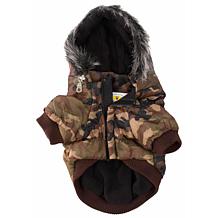 Pet Life Metallic Fashion Dog Parka Coat with Removable Hood