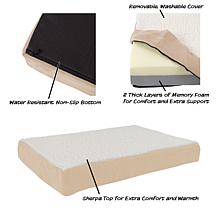 PETMAKER Orthopedic Sherpa Top Pet Bed - 30" x 20-1/2"