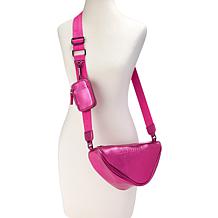 Phluid Metallic Logo-Embossed Triangular Crossbody Bag