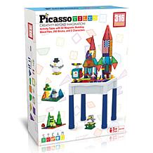 PicassoTiles 6-in-1 Activity Table Build, Sand, Water, Study & Create