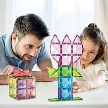 PicassoTiles 63-Piece Magnetic Building Block Set with Car Truck
