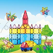 PicassoTiles 63-Piece Magnetic Building Block Set with Car Truck