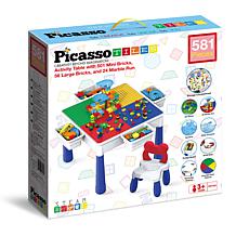 PicassoTiles Large Building Blocks Activity Center Table & Chair Set