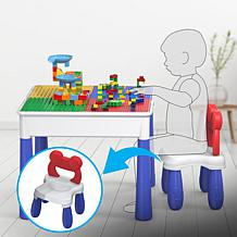 PicassoTiles Large Building Blocks Activity Center Table & Chair Set