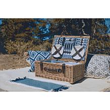 Picnic Time Belmont Basket - Navy Blue & White Stripe