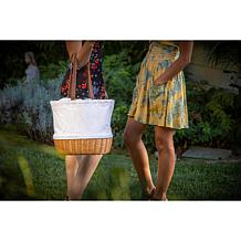 Picnic Time Coronado Basket Tote - Beige Canvas