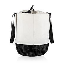 Picnic Time Coronado Canvas & Willow Basket Tote - Canvas w/ Accents