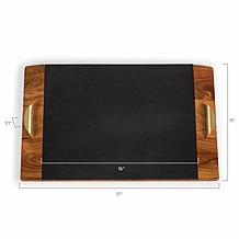 Picnic Time Covina - Acacia & Slate Serving Tray, (Wood w/ Accents)