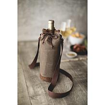 Picnic Time Waxed Canvas Wine Tote, (Khaki Green)