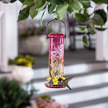 Plow and Hearth Hanging Glass Hummingbird Feeder