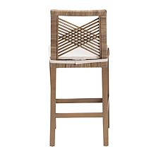 Poltak Tropical Mahogany & Rattan Counter Stool