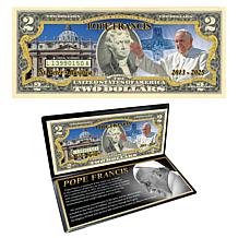 Pope Francis Commemorative Colorized $2 Bill