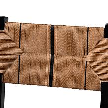 Prita Bohemian Mahogany Dining Chair with Woven Rope