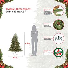 Puleo 4.5' Franklin Fir Artificial Christmas Tree w/250 Clear Lights