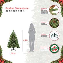 Puleo 4.5 ft. Noble Fir Artificial Christmas Tree w/250 Clear Lights